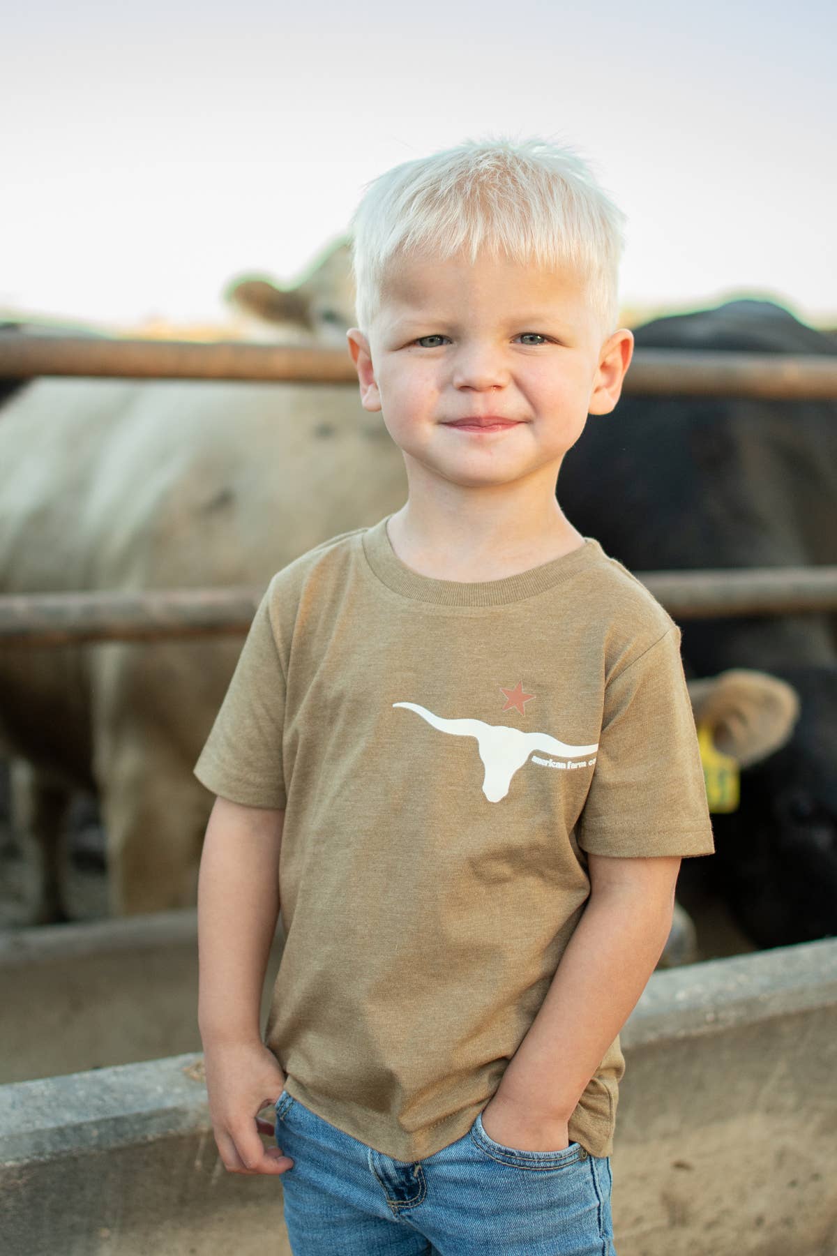Western Graphic Skull 'Support Farmers' Tee - Toddler/Youth