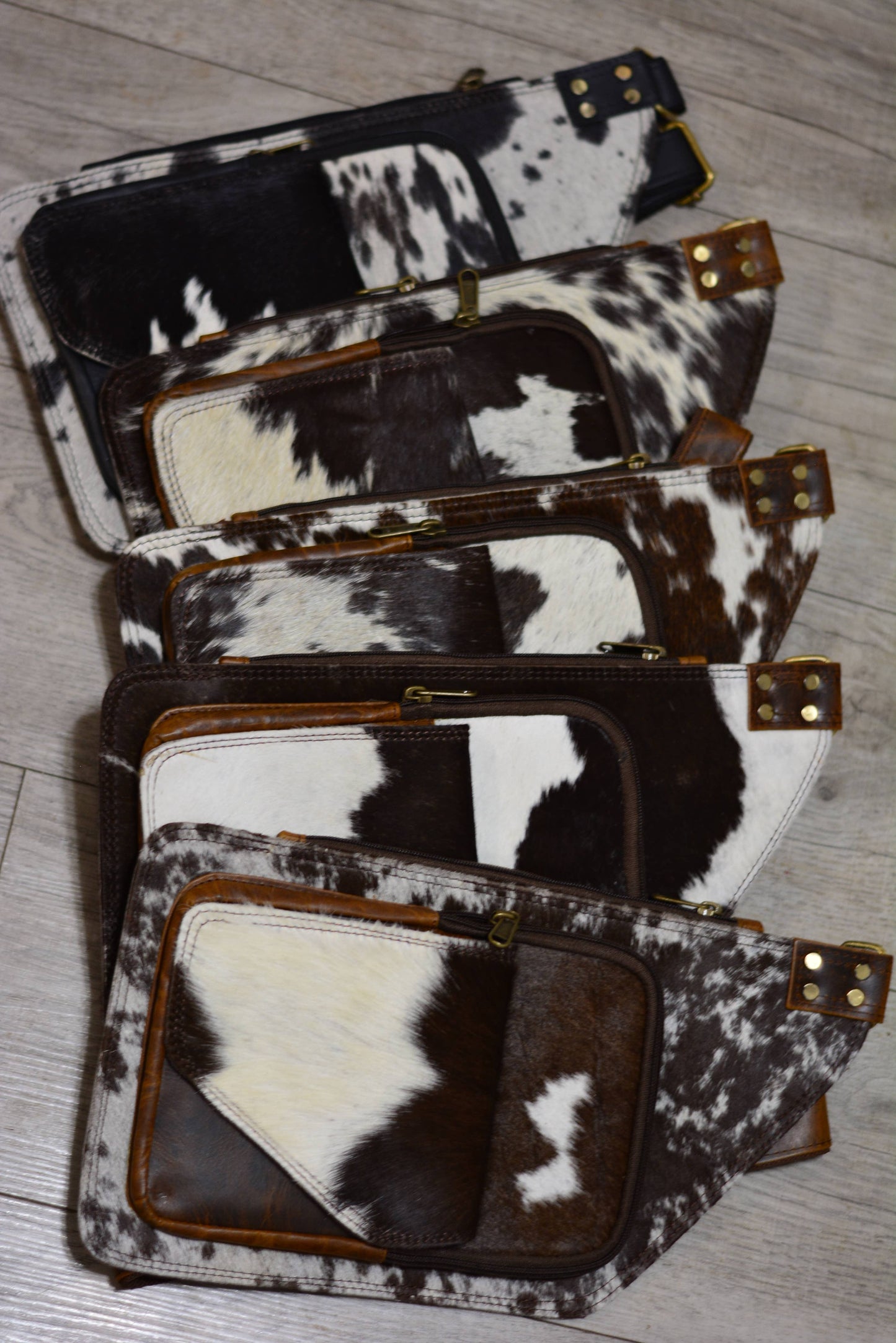Prairie chic cowhide sling crossbody