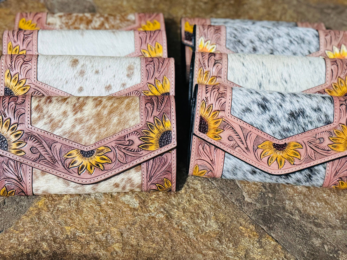 Sunflower accordion wallet