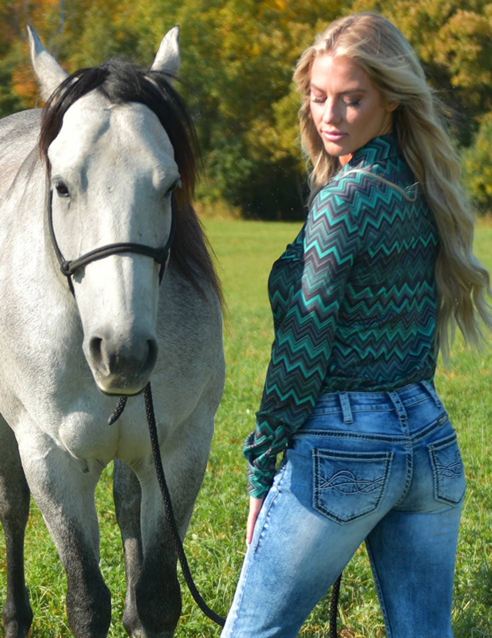 Pullover Button Up Chevron Print Stretch Jersey