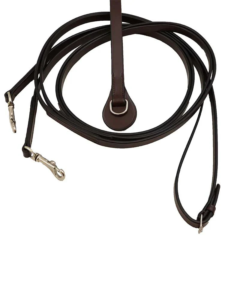 Leather Draw Reins with Snap Hooks and Girth Loop