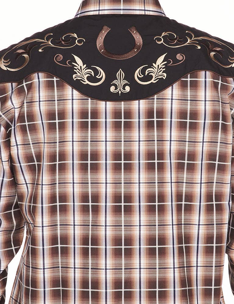 RODEO Men's Western Embroidery Cowboy Outfit Shirts