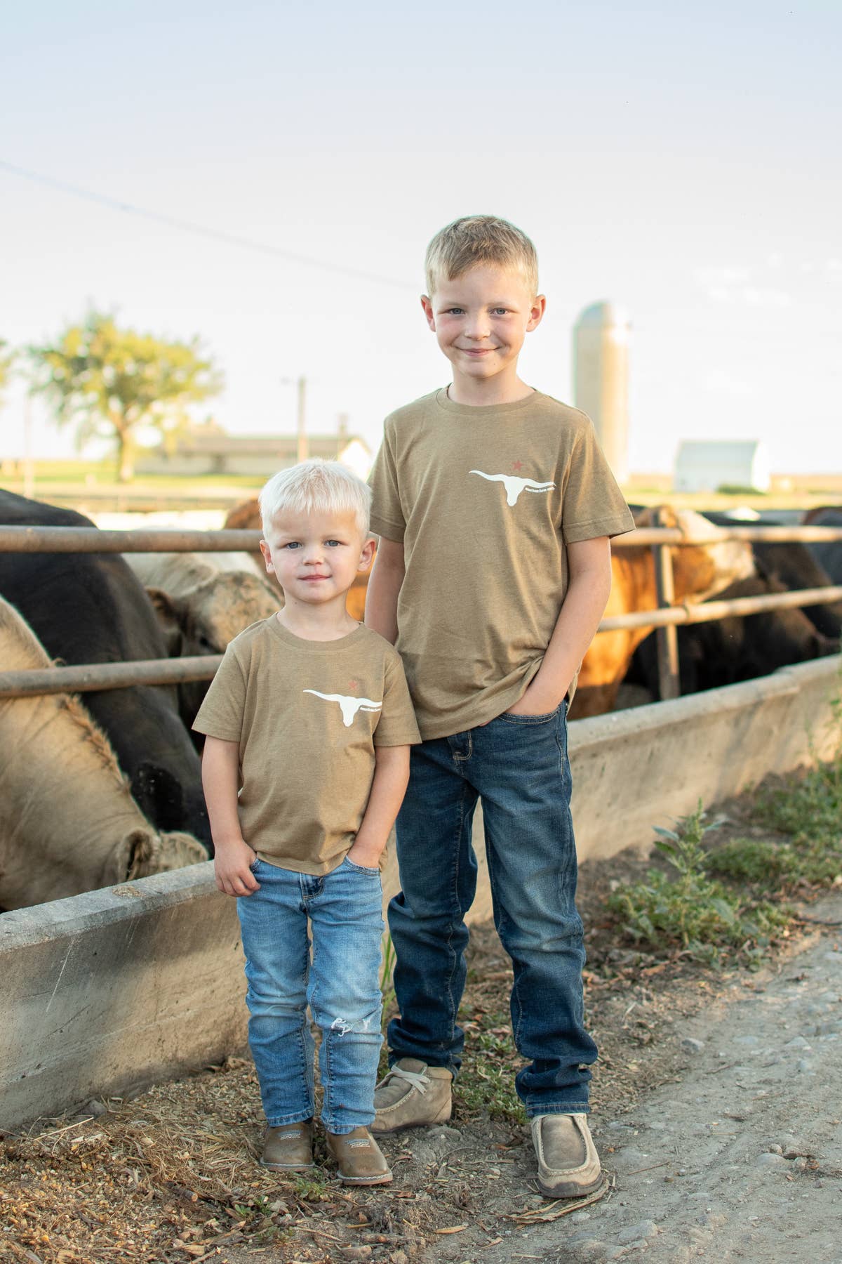 Western Graphic Skull 'Support Farmers' Tee - Toddler/Youth