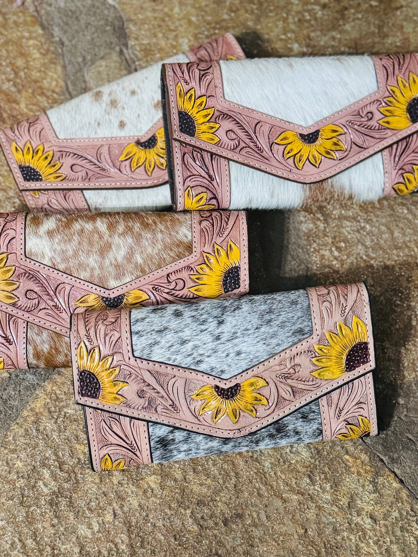 Sunflower accordion  wallet 