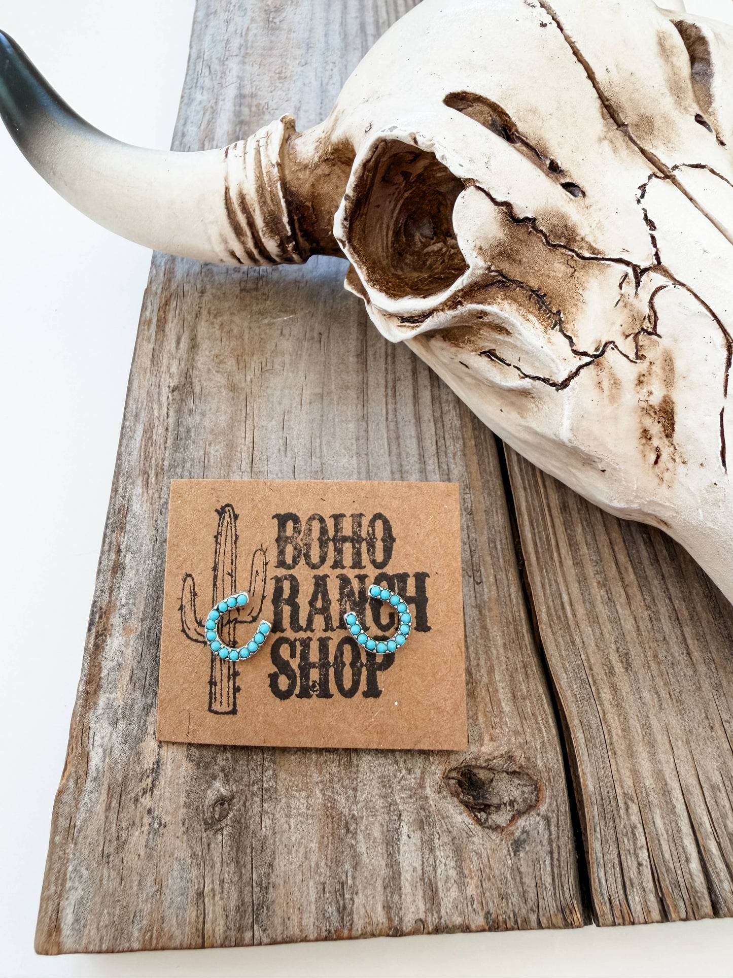 Dainty Western Style Horseshoe with Rhinestone Earrings