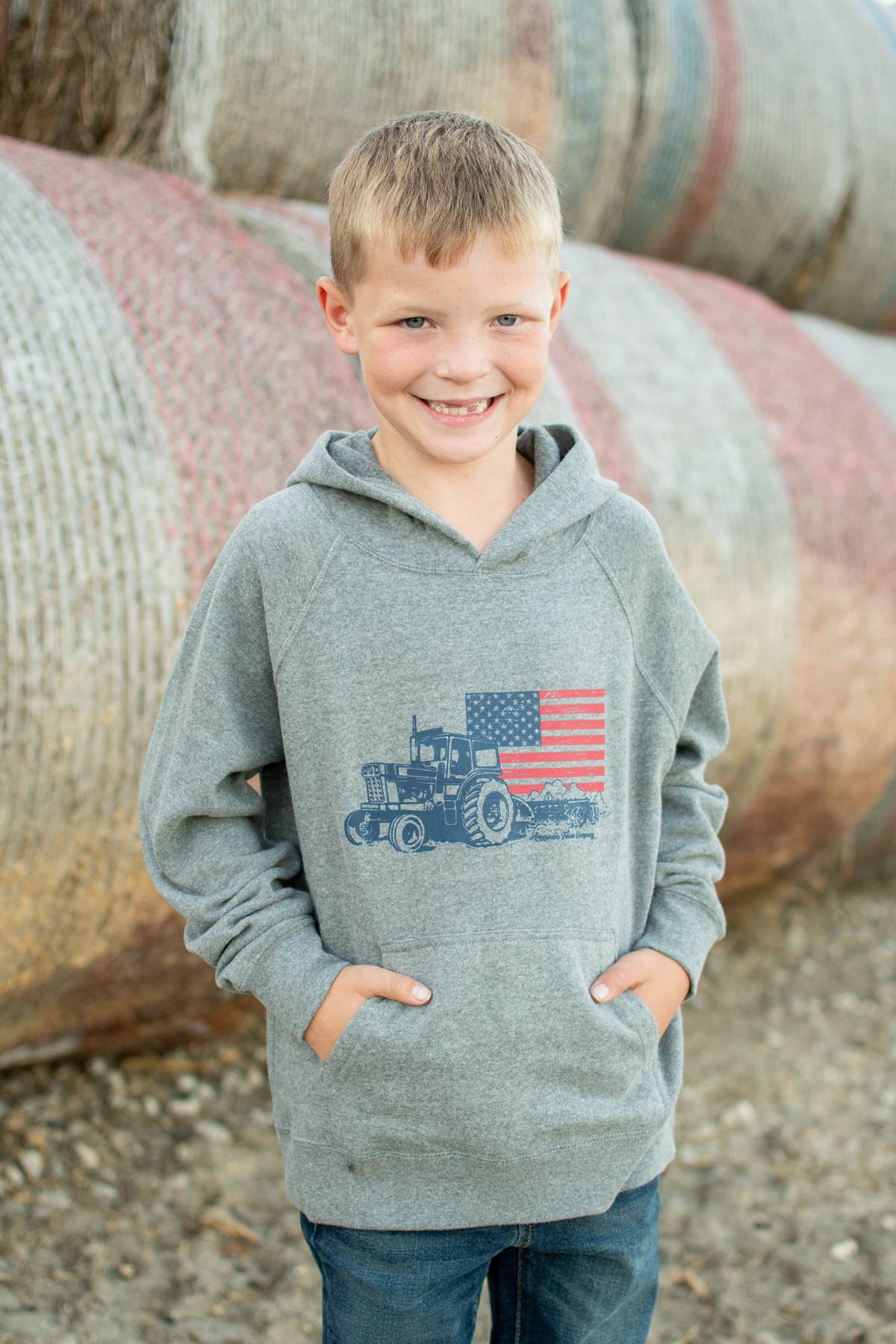 Patriotic Tractor Toddler/Youth Hoodie