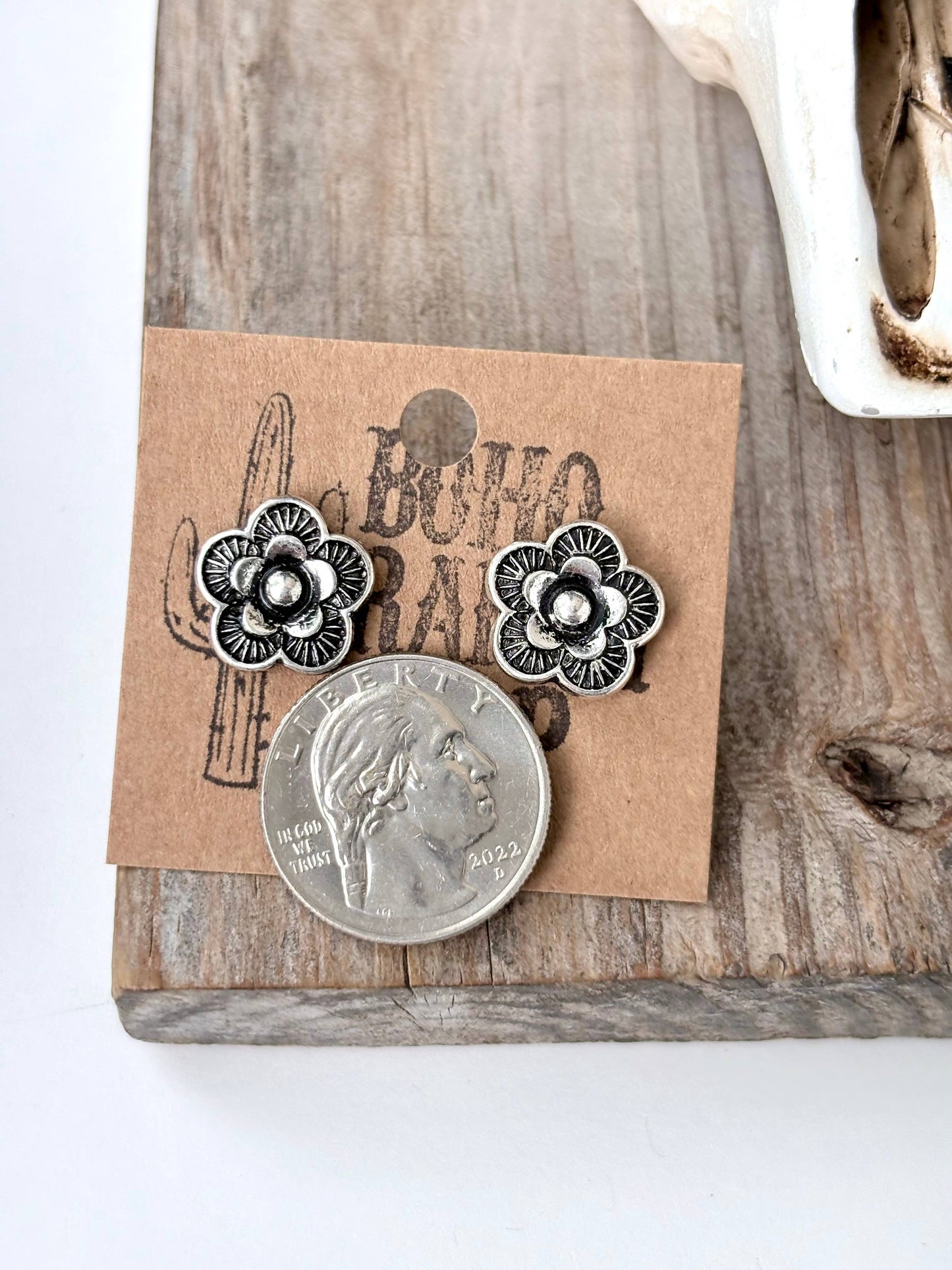 Western Style Flower Stud Earrings