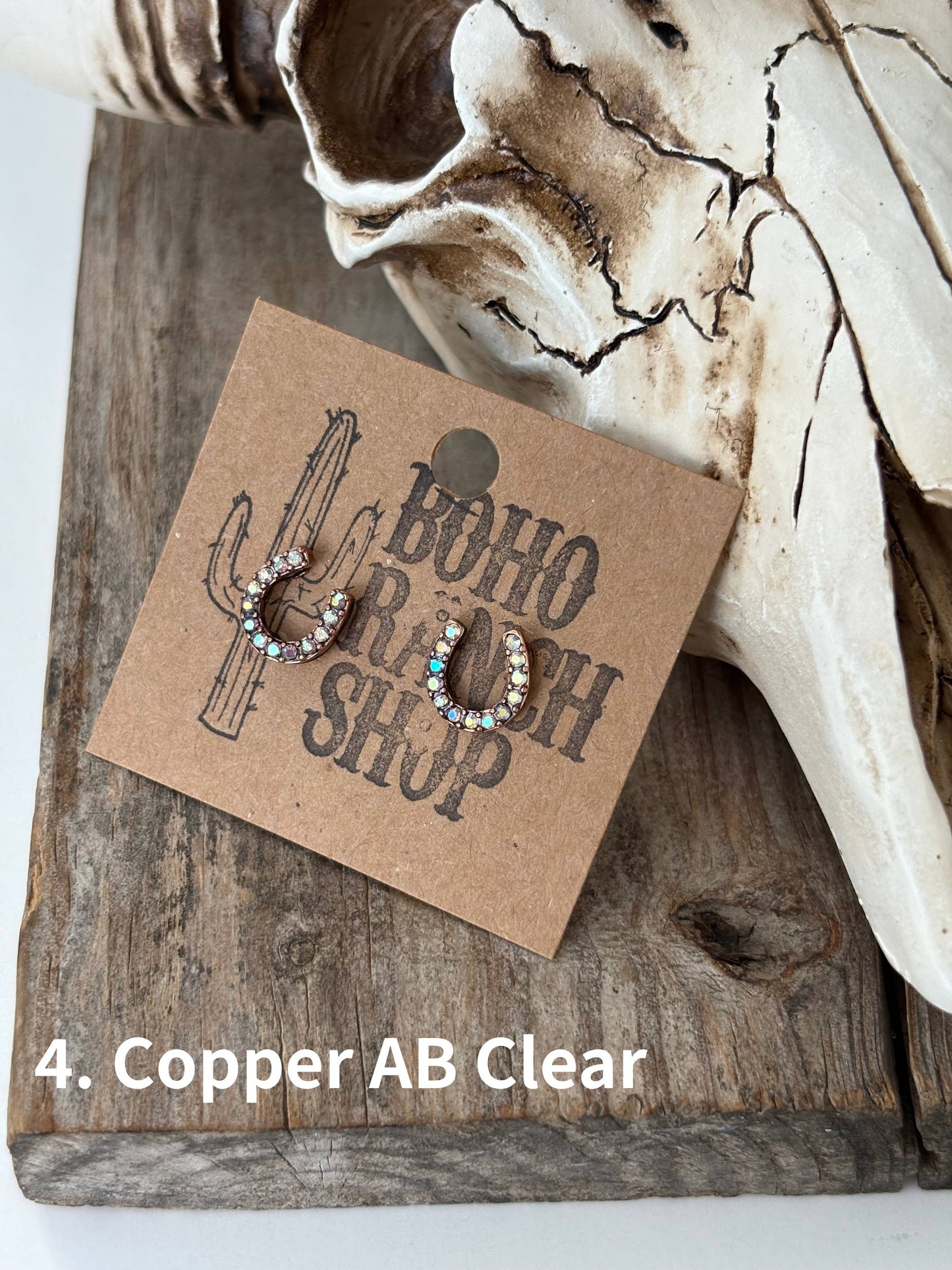 Dainty Western Style Horseshoe with Rhinestone Earrings