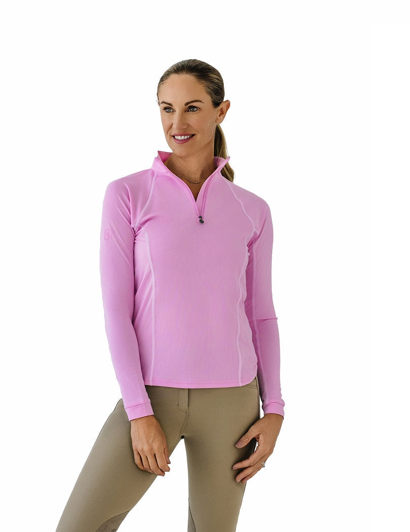 Quarter-Zip Long Sleeve Sunshirt - Pink