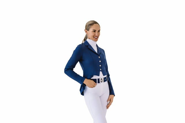 Ladies Shine Dressage Show Coat - Navy