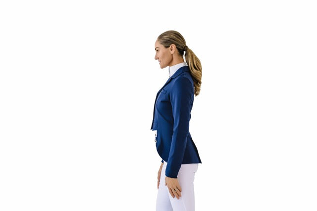 Ladies Shine Dressage Show Coat - Navy