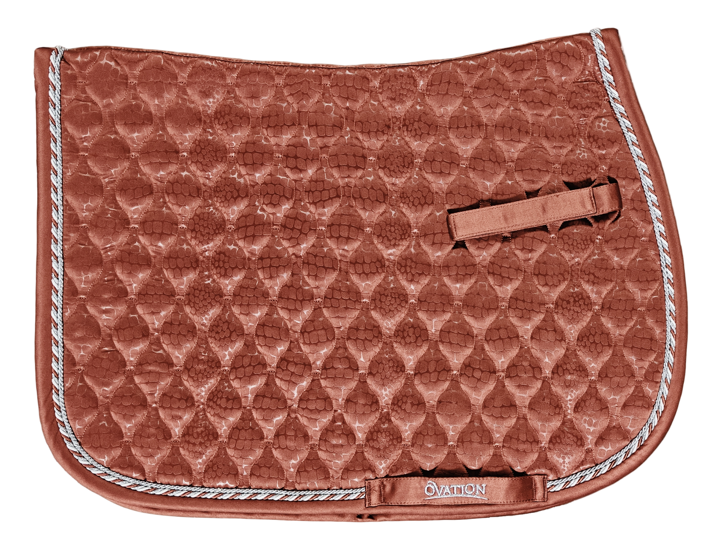 Embossed Leopard Satin All-Purpose Saddle Pad - Cinnamon
