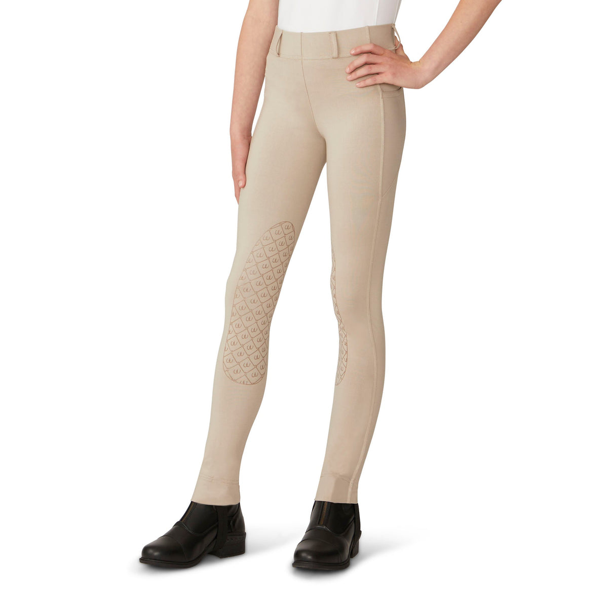Kids' AeroWick Pull on Silicone Knee Patch Jod - Neutral Beige