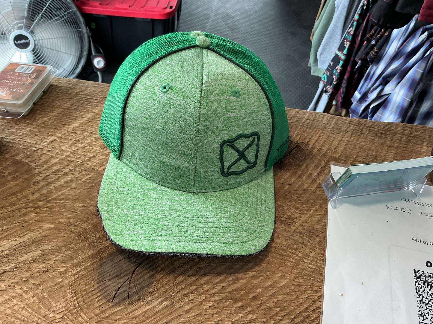Green Twisted X Hat