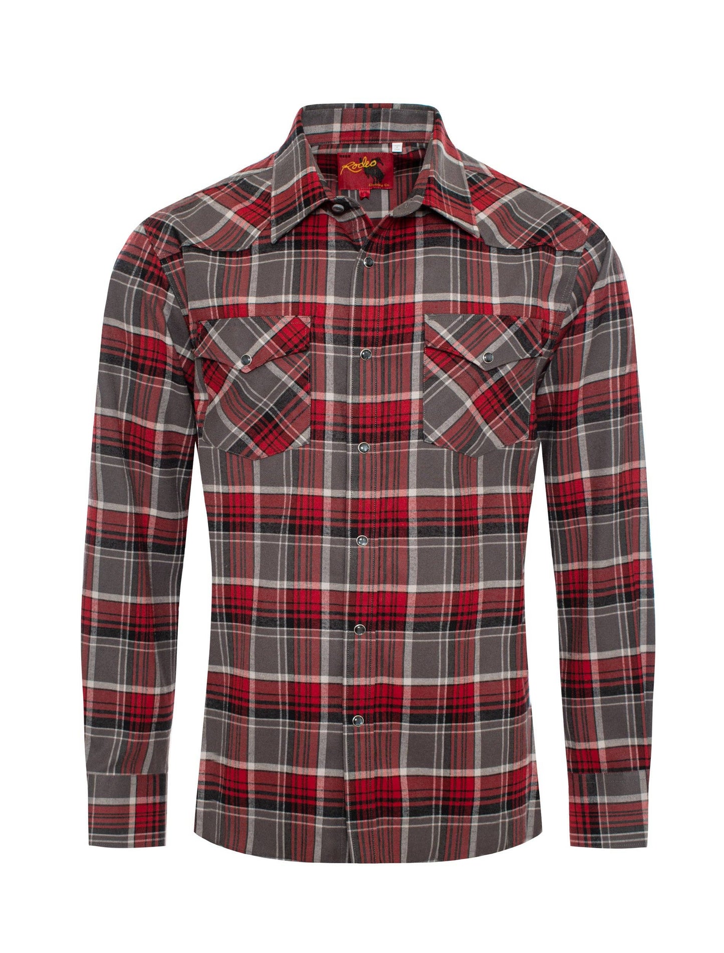 Men's Western Long Sleeve Flannel Shirts With Snap Buttons