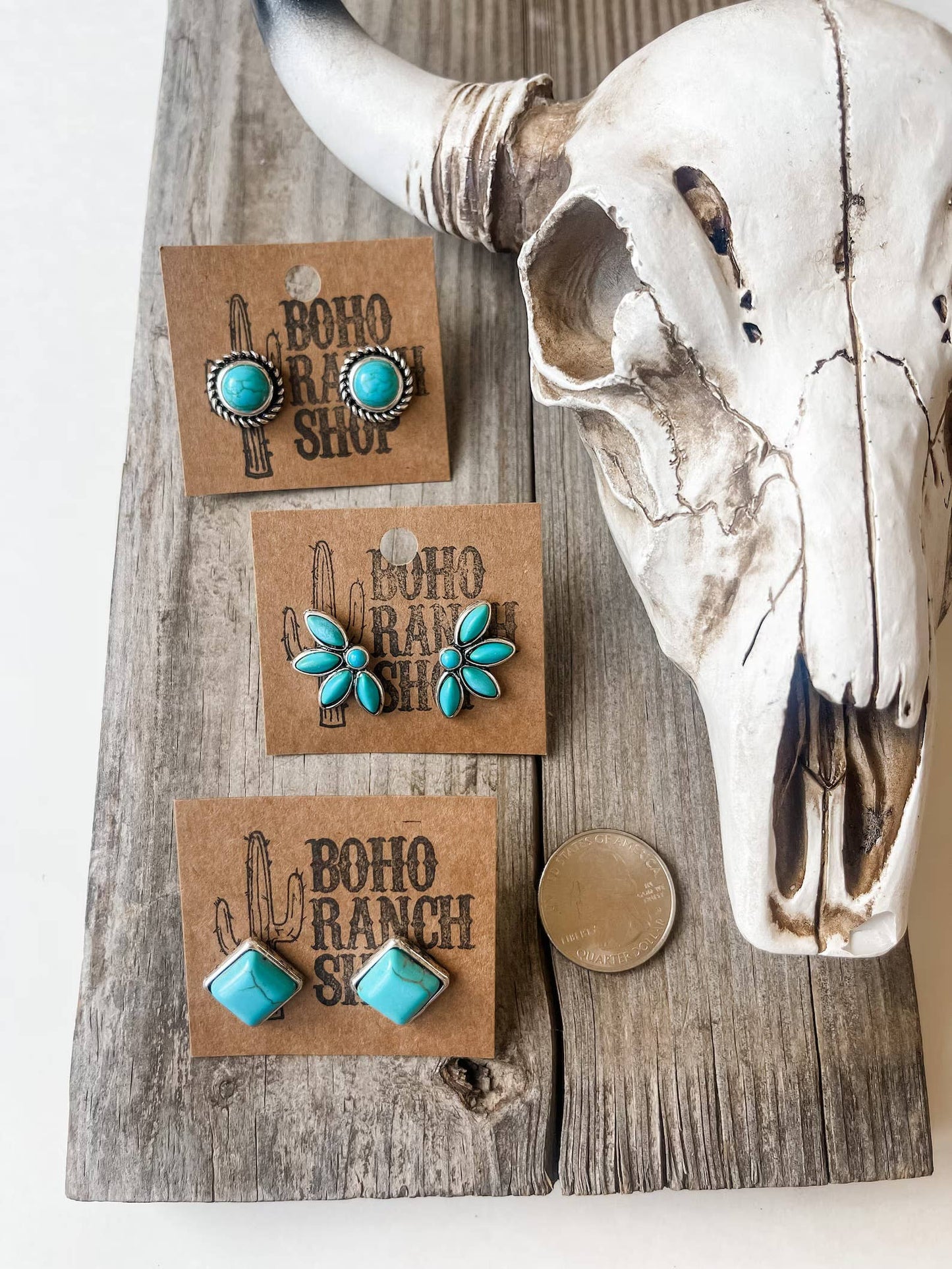 Western Turquoise Stud Earrings