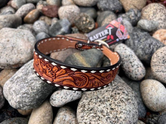 Western Hand Tooled Dog Collars