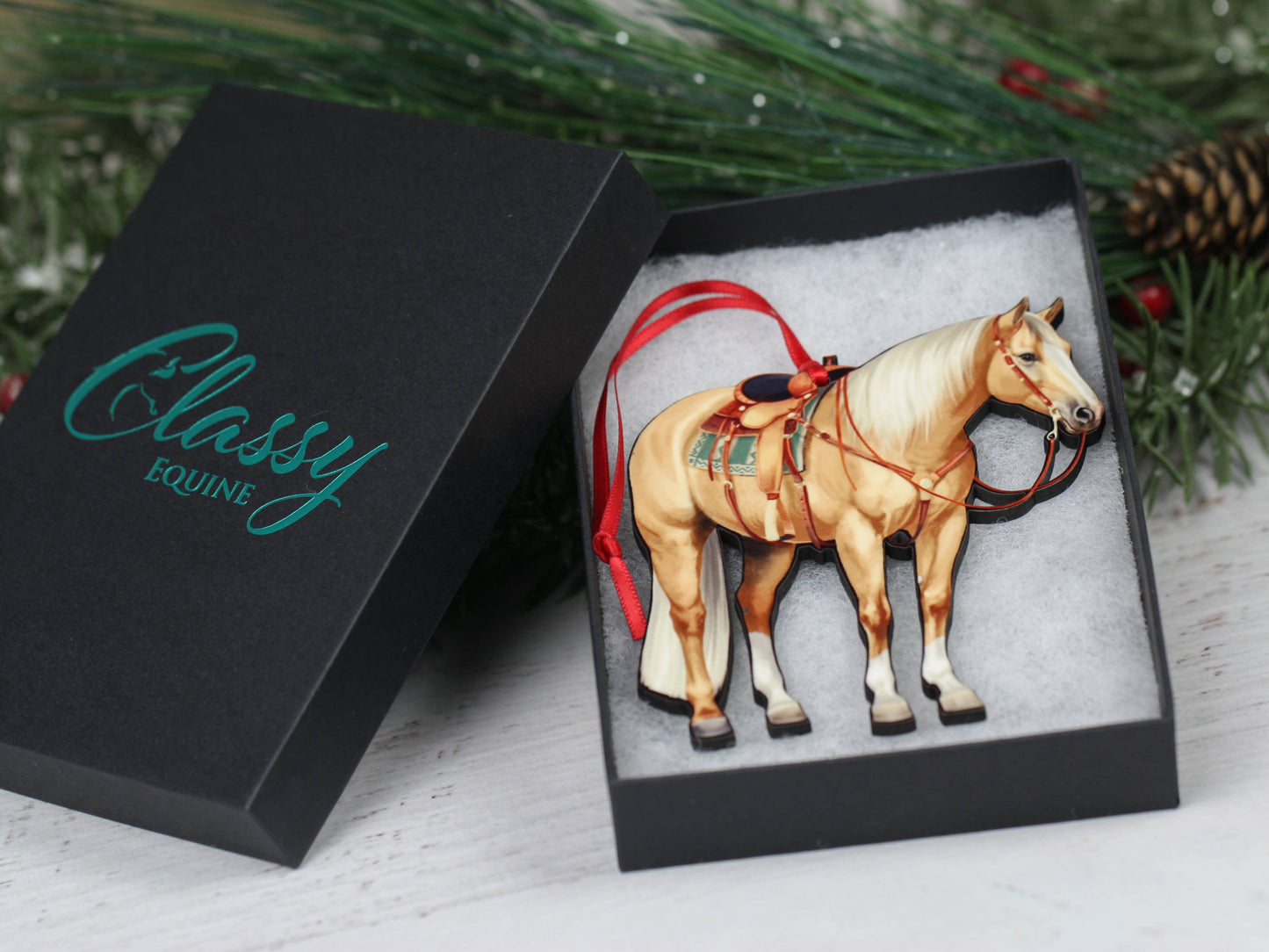 Palomino Western Ranch Horse Ornament - Quarter Horse Decor