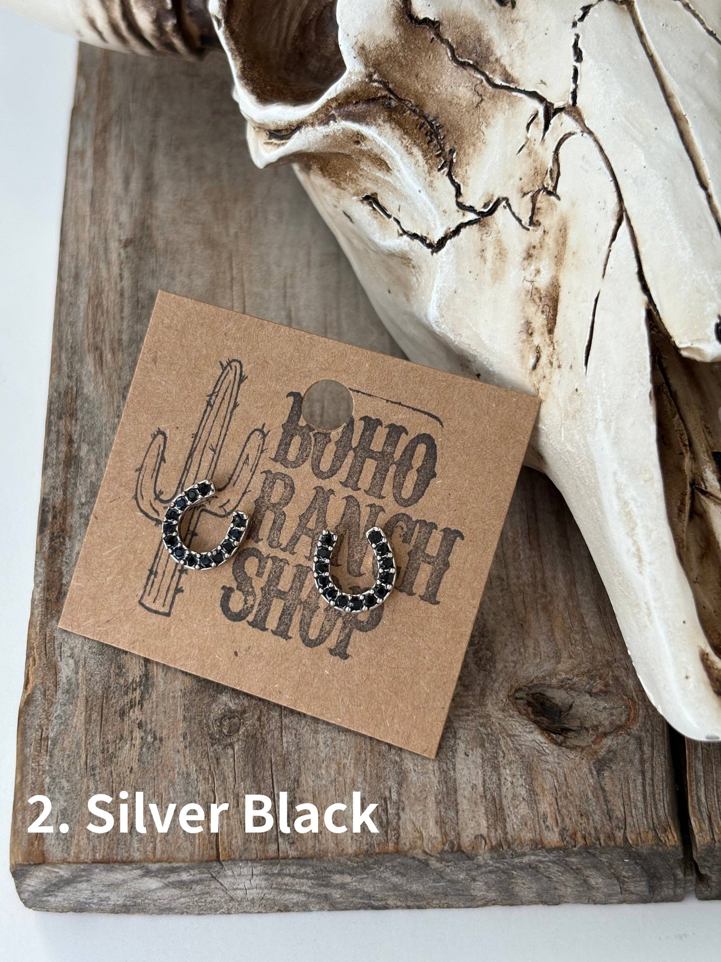 Dainty Western Style Horseshoe with Rhinestone Earrings