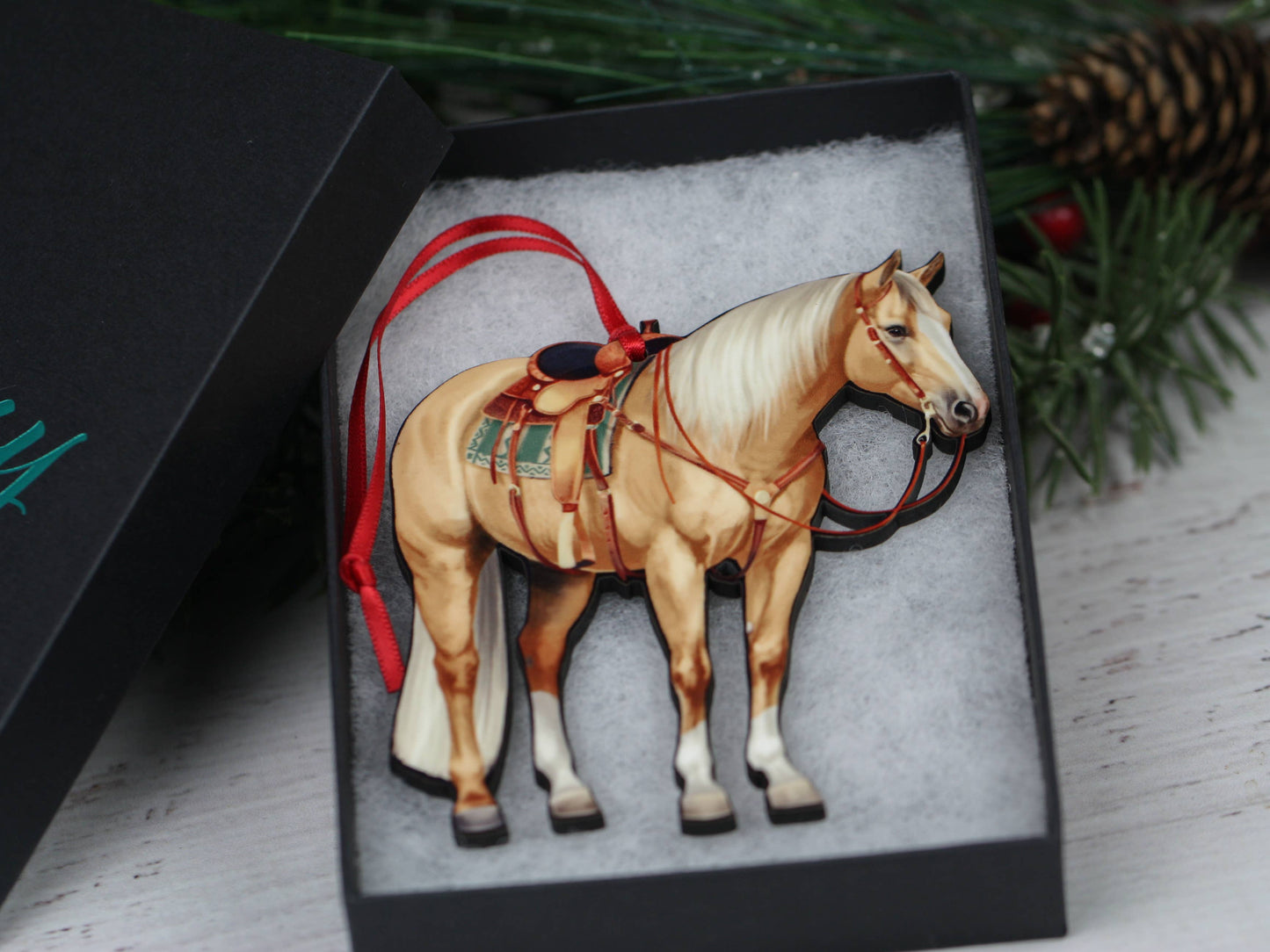 Palomino Western Ranch Horse Ornament - Quarter Horse Decor