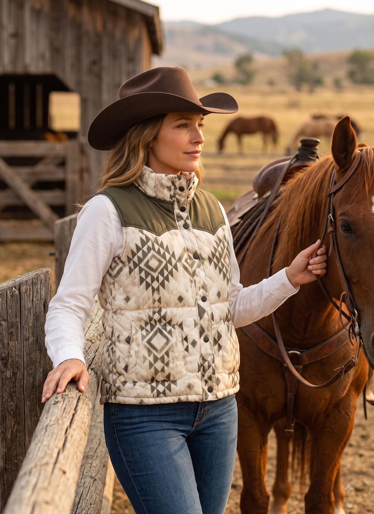 Ladies' Quilted Western Vest | Style L-2620