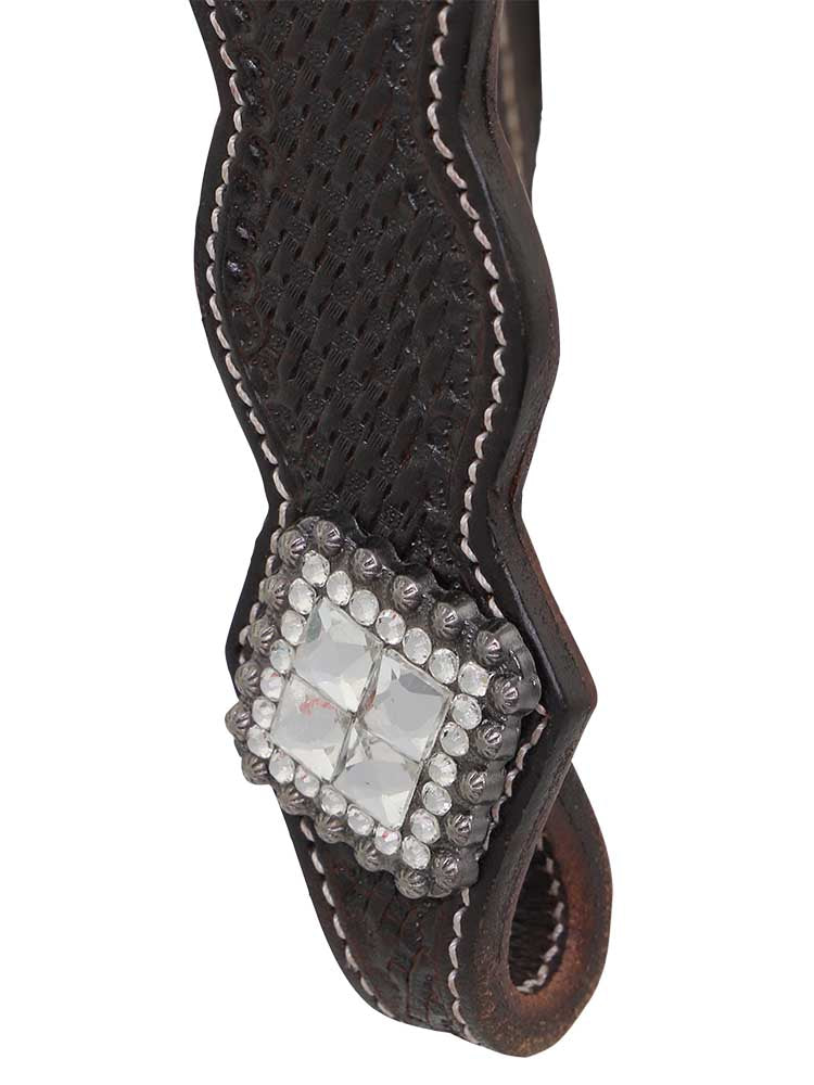 Bristol Dark Brown Western Browband Headstall with Bling