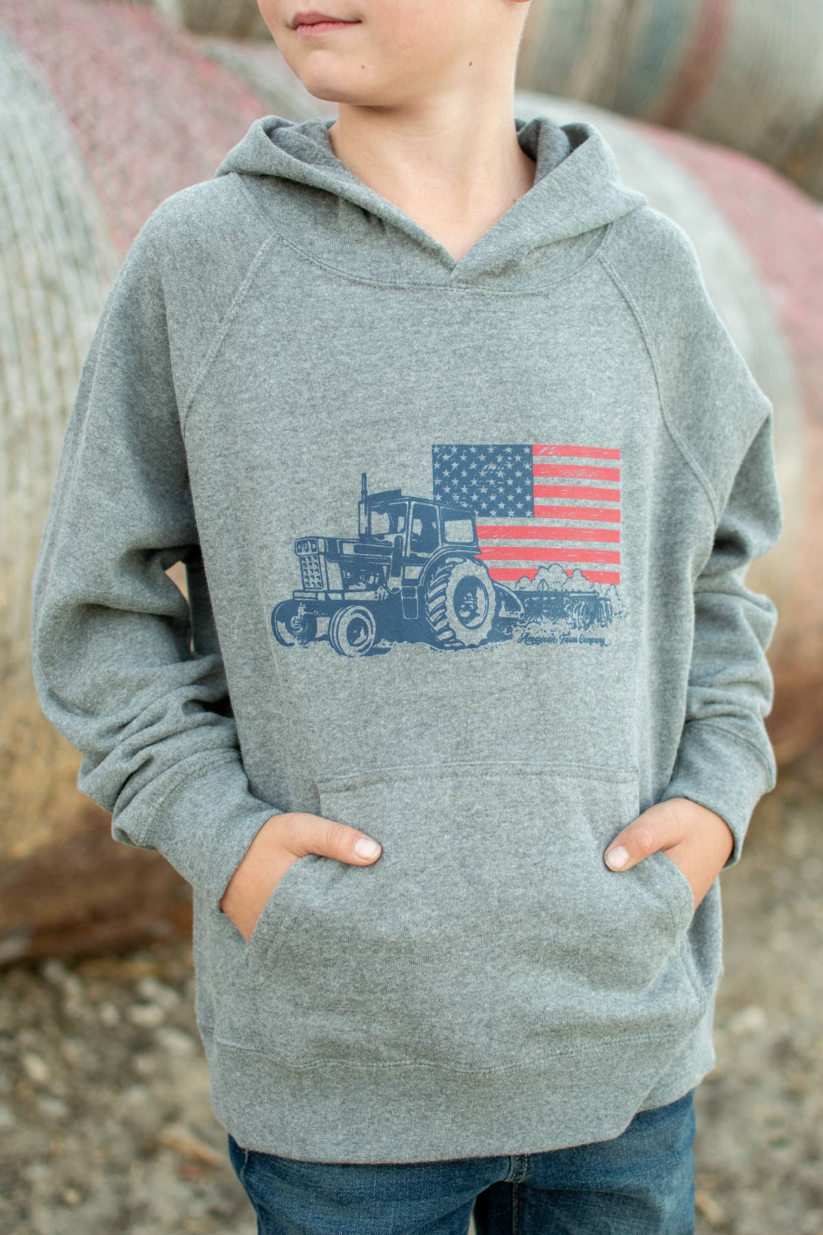 Patriotic Tractor Toddler/Youth Hoodie