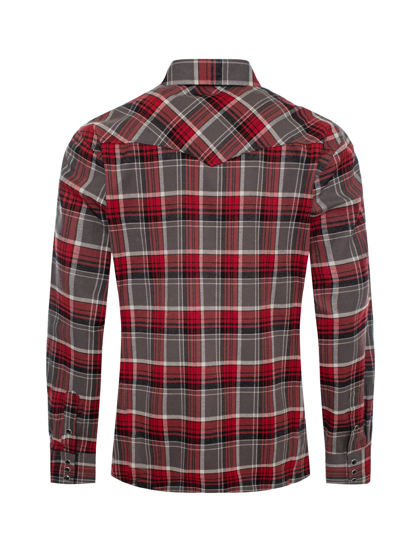 Men's Western Long Sleeve Flannel Shirts With Snap Buttons