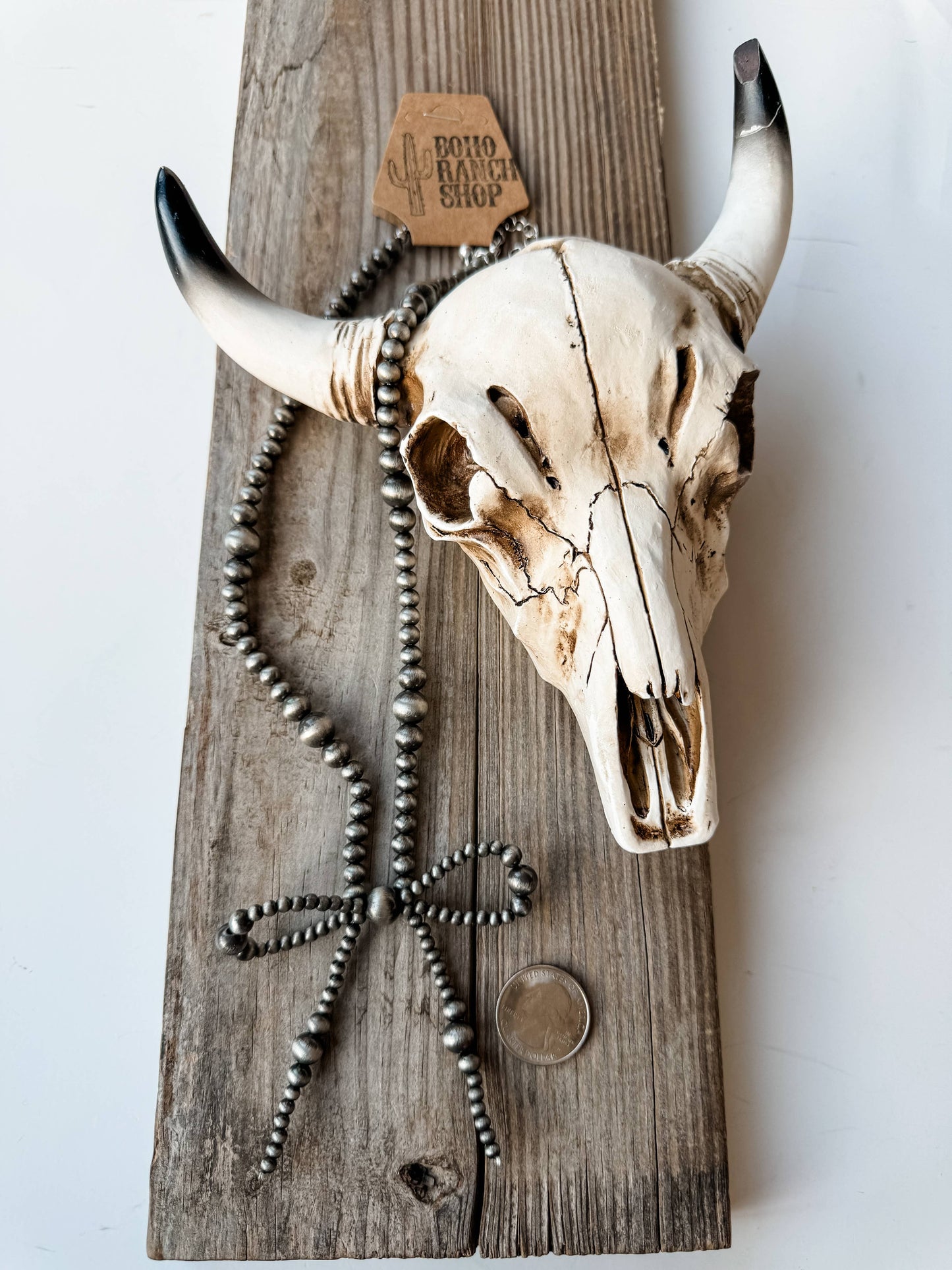 Western Navajo Bead Coquette Bow Necklace