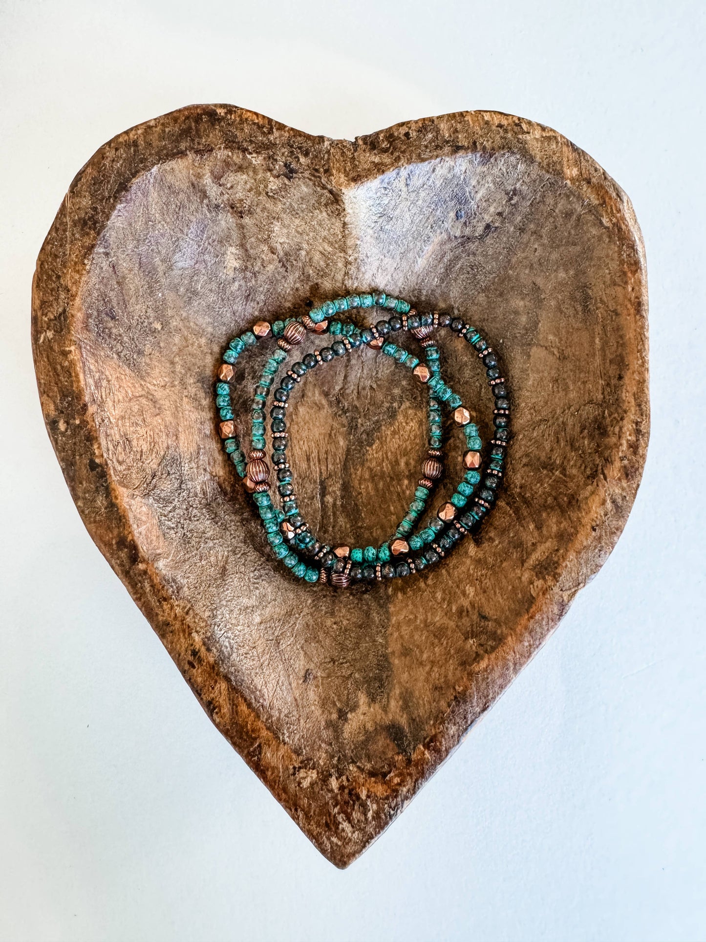 Navajo Style Pearl Stackable Bracelet Set