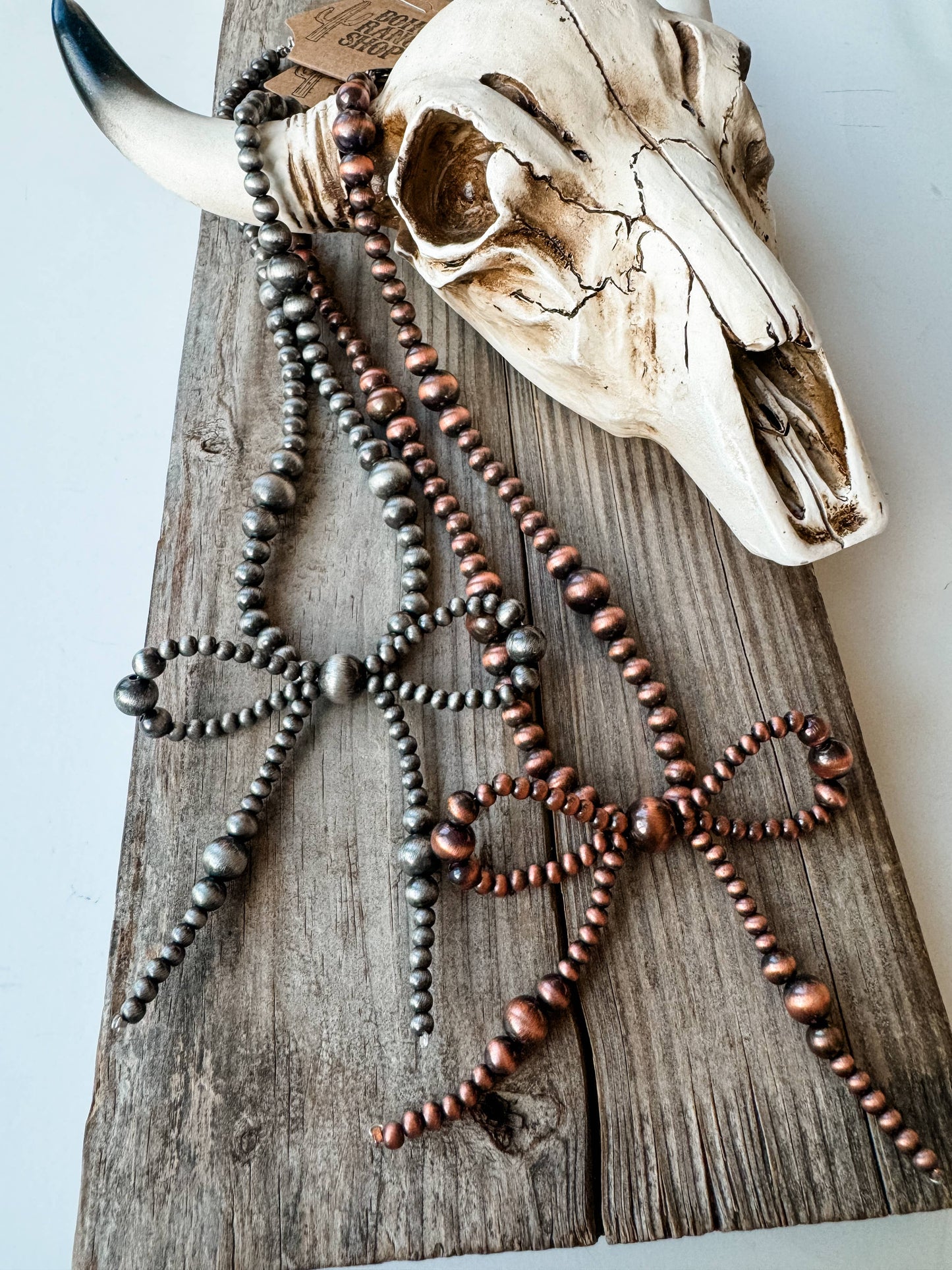 Western Navajo Bead Coquette Bow Necklace