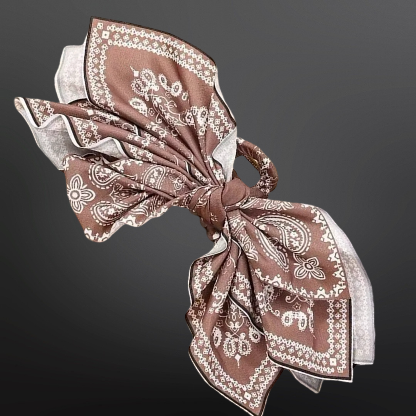Western Paisley Claw Clip Hair Bow Bandana Print