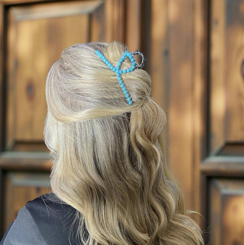 Faux Turquoise Claw Clip - Western Hair Clip
