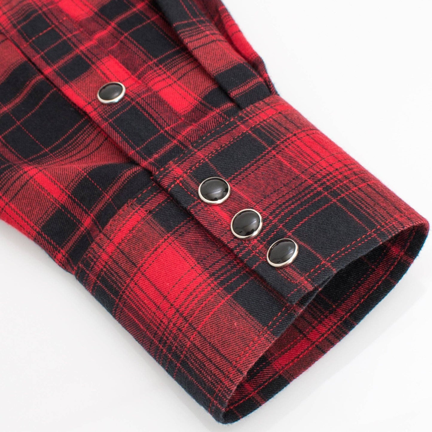 Men's Western Long Sleeve Flannel Shirts With Snap Buttons