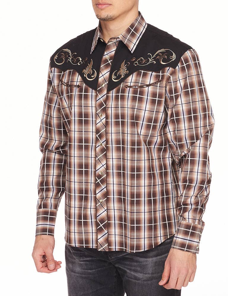 RODEO Men's Western Embroidery Cowboy Outfit Shirts