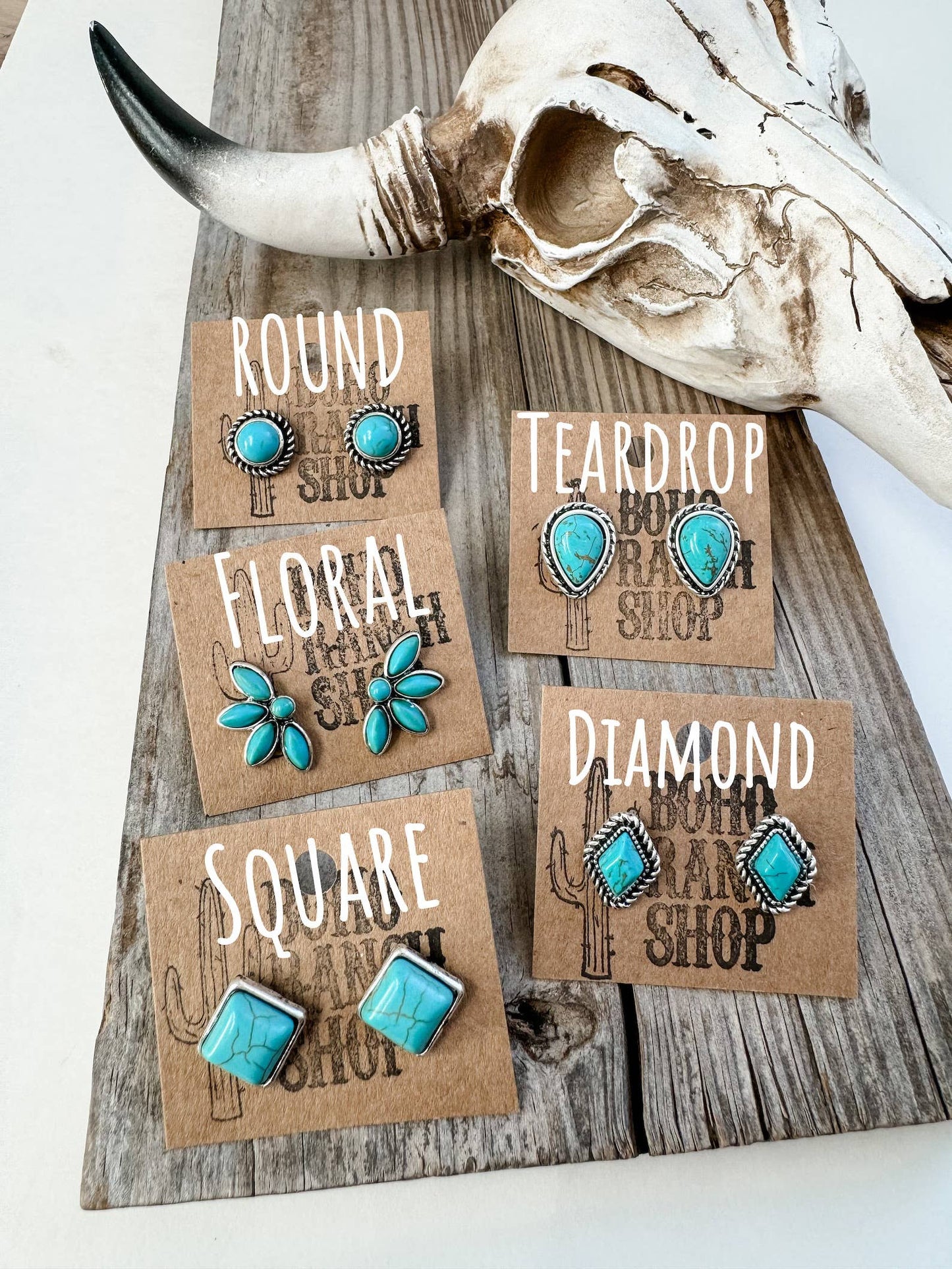 Western Turquoise Stud Earrings